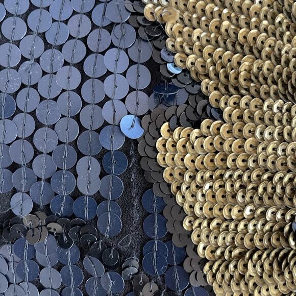 French Connection Navy Blue Gold Sequin Shift Mini Dress Cocktail Party Size 2 - Picture 14 of 15